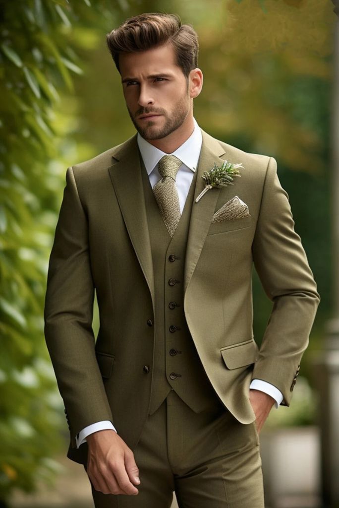 Olive Green Embroidered Three Pieces Suit Wedding Suit Groom Suit Grooms Men  Suit Men Suit Vest Men Suit Jacket Boys Suit Designer Men Suit - Etsy